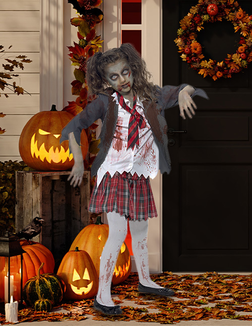 Zombie Halloween Costumes for Girls