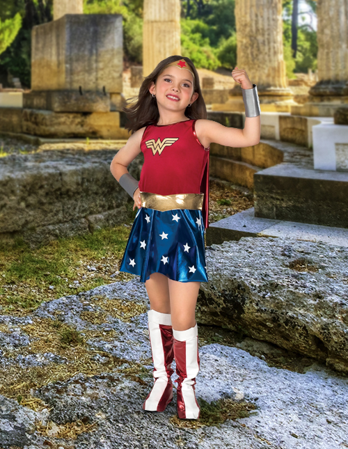 Girl's Wonder Woman Long Sleeve Dress Costume