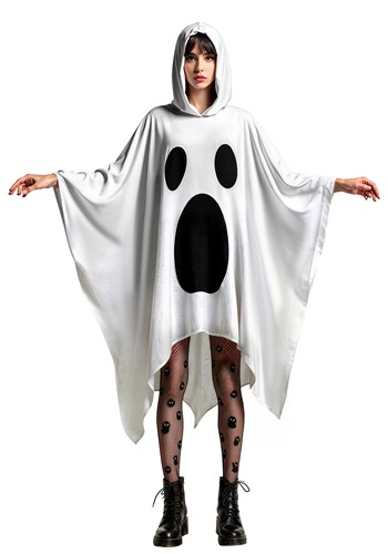 Adult Hooded Ghost Costume Poncho