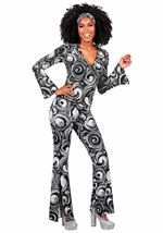 Womens Foxy Disco Costume Jumpsuit 1