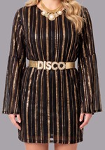 Plus Golden Disco Queen Costume Dress Women Alt 5
