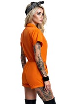 Women's Sexy Orange Prisoner Costume Alt 1