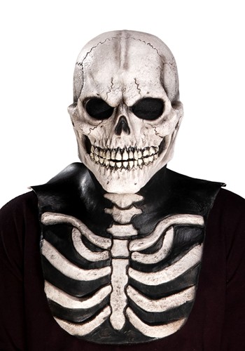 Adult White Skull and Bones Overhead Costume Mask