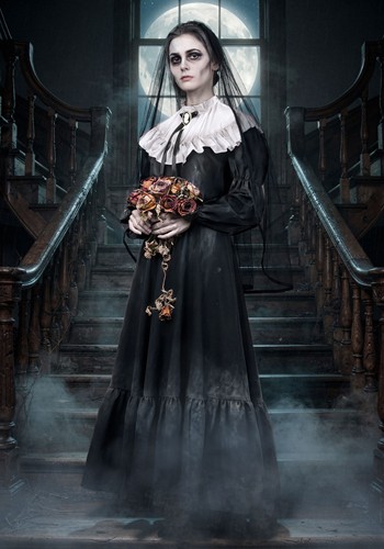 Womens Victorian Ghost Bride Costume