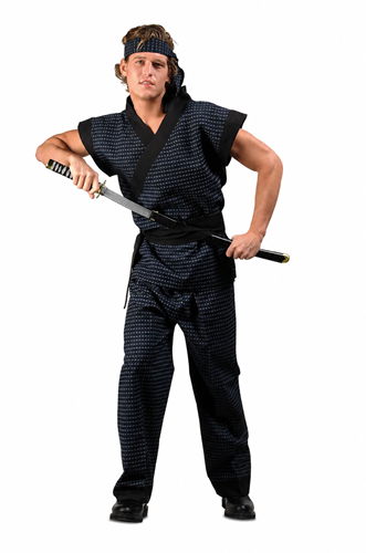 Mens Blue Plaid Samurai Costume