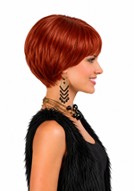 Womens 60s Short Burgundy Costume Wig Alt 1