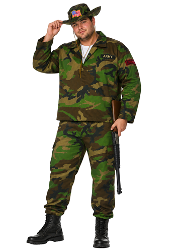 Plus Size Jungle Commando Uniform Costume 1