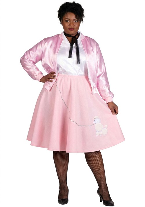 Plus Size 50s Pink Poodle Skirt Costume for Women