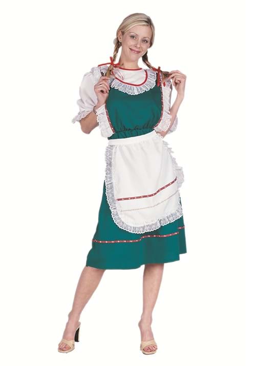 Womens Bavarian Dirndl Green Costume Dress