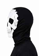 Adult White Skull Pullover Hood Accessory Alt 1