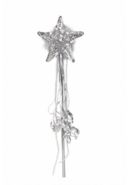 Fairy Silver Sequin Accessory Wand