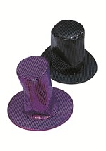 Adult Purple Sequin Top Accessory Hat Alt 1