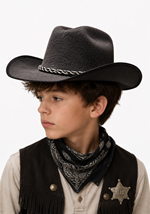 Kids Gray Western Cowboy Felt Hat Alt 1