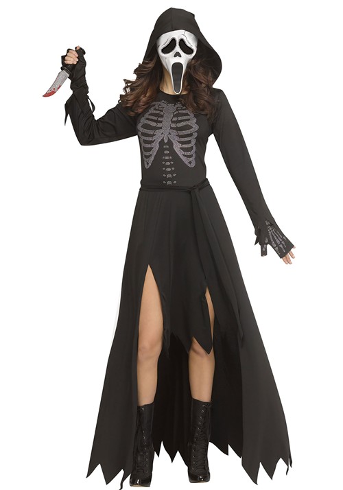 Womens Skele Stone Ghost Face Costume