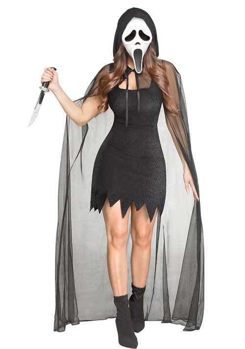 Womens 30th Anniversary Lady Black Ghost Face Costume