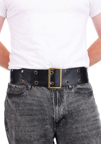 Black Vinyl Double Layer Holes Costume Belt