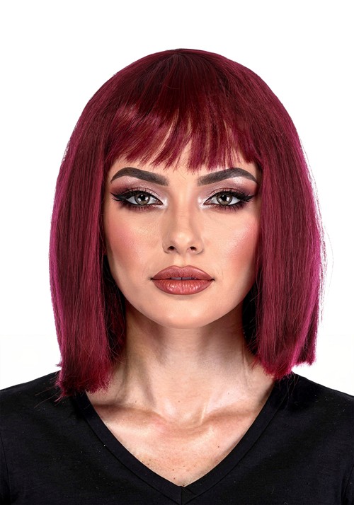 Womens Barbara Ann Burgundy Bob Costume Wig