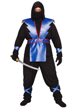 Plus Size Ninja Master Blue Armor Costume for Men