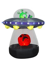 6' Animated Alien Spacecraft Inflatable Decoration Alt 1