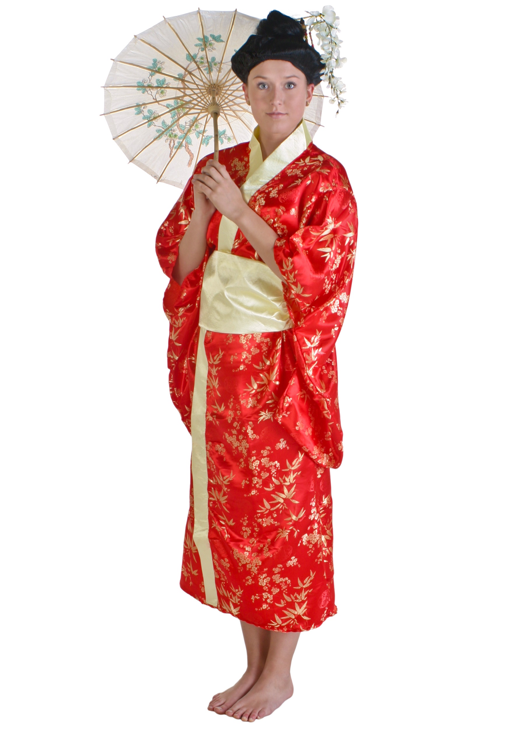 Womens Red Kimono Costume