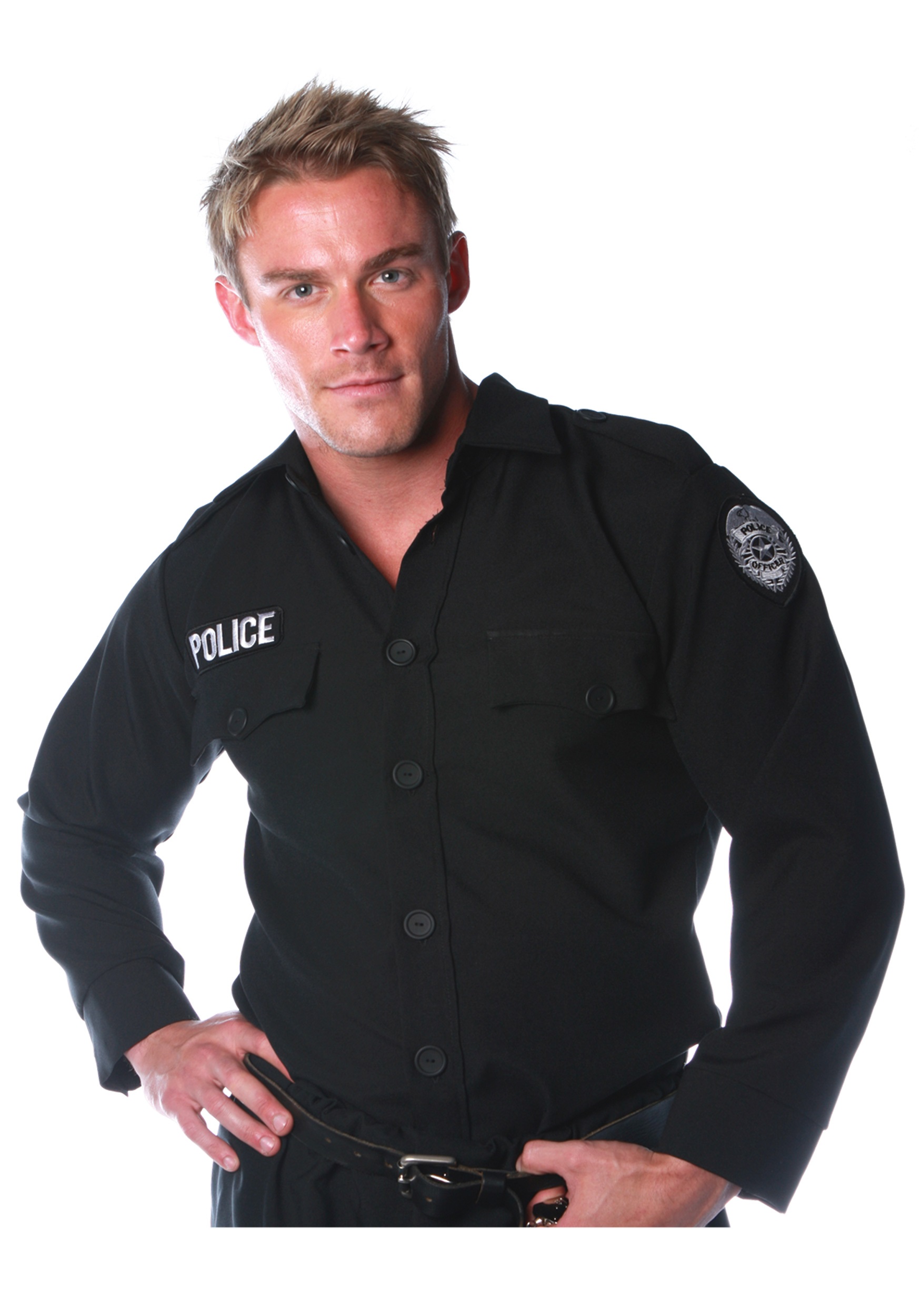  Men s  Police  Shirt Costume 
