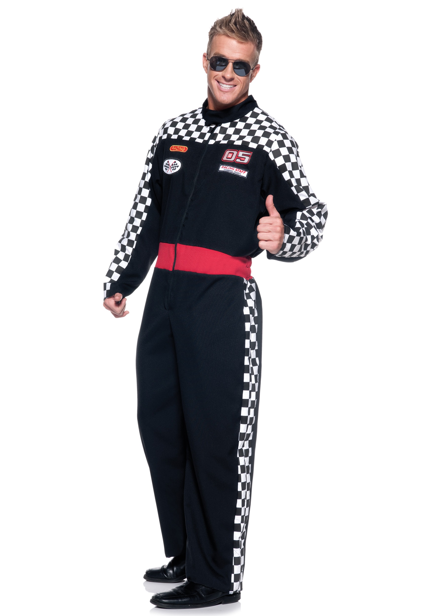Plus Size Men's Race Car Driver Fancy Dress Costume 2X