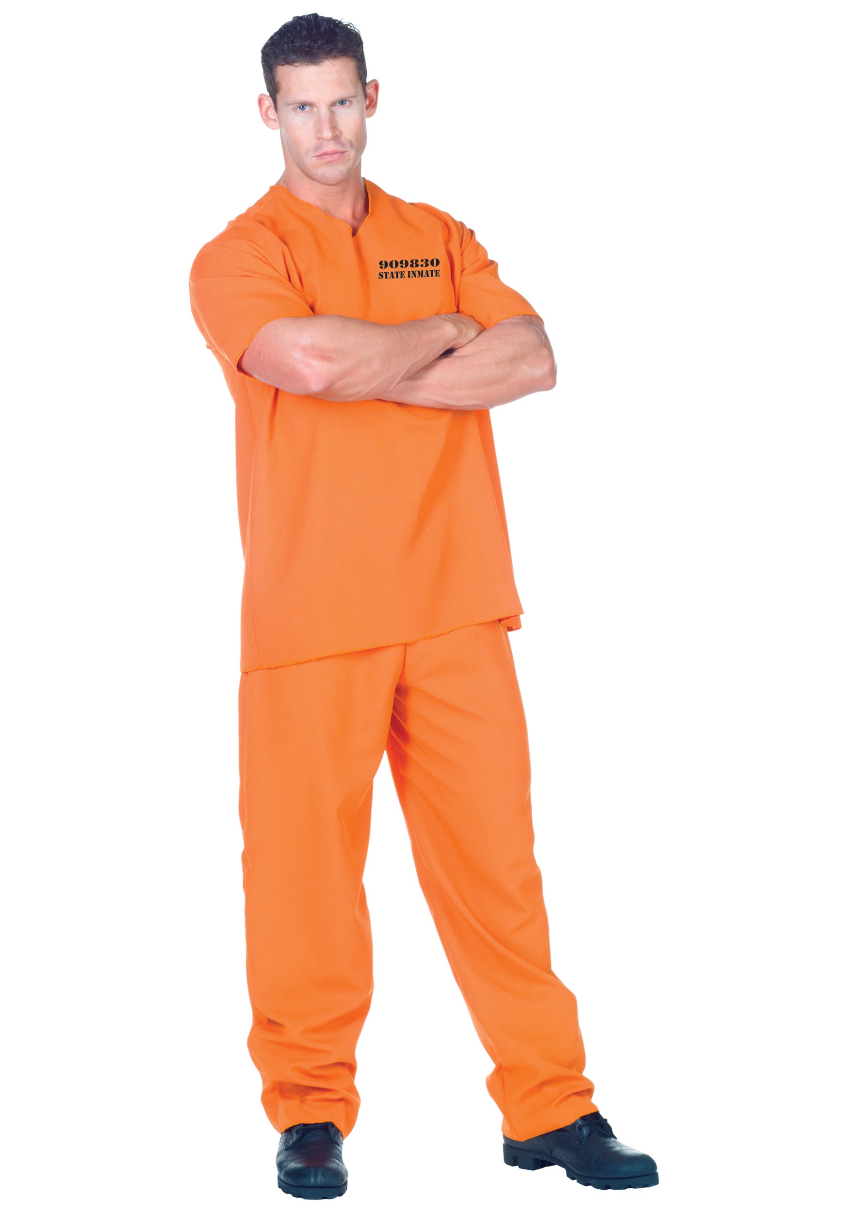Public Offender Inmate Fancy Dress Costume