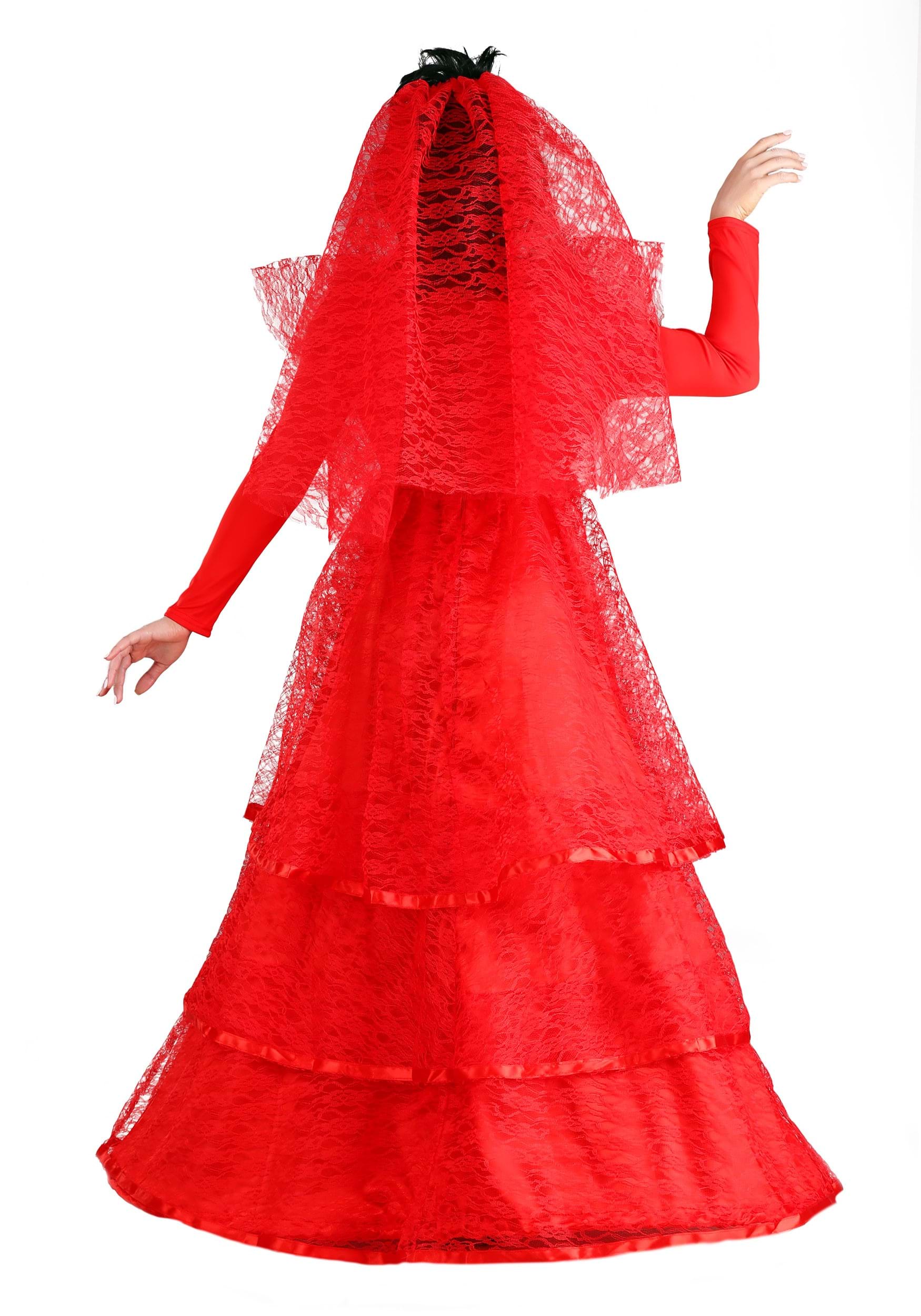 Red Gothic Wedding Dress Fancy Dress Costume
