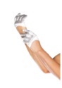 White Mini Cropped Satin Gloves
