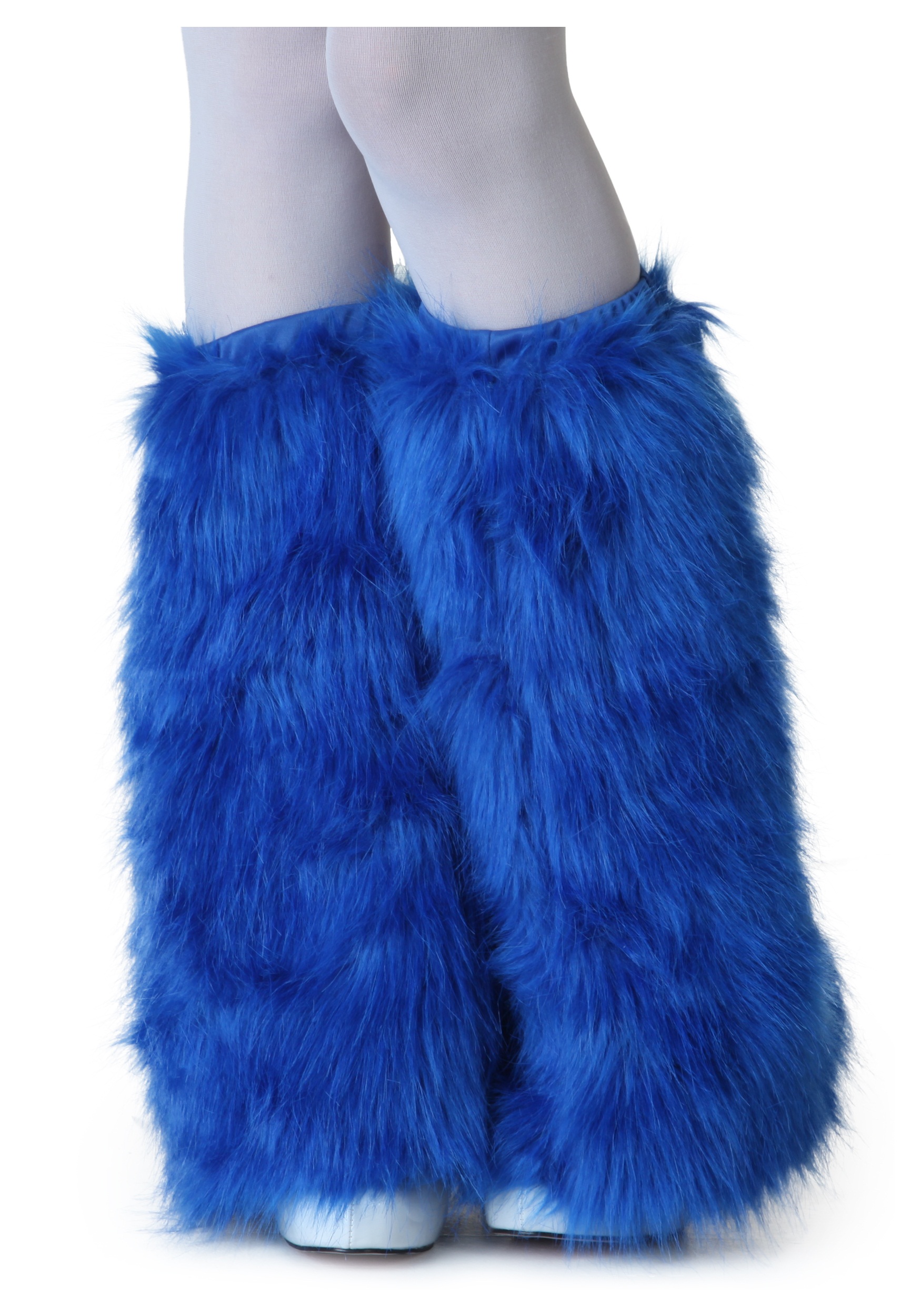 blue fluffy shoes