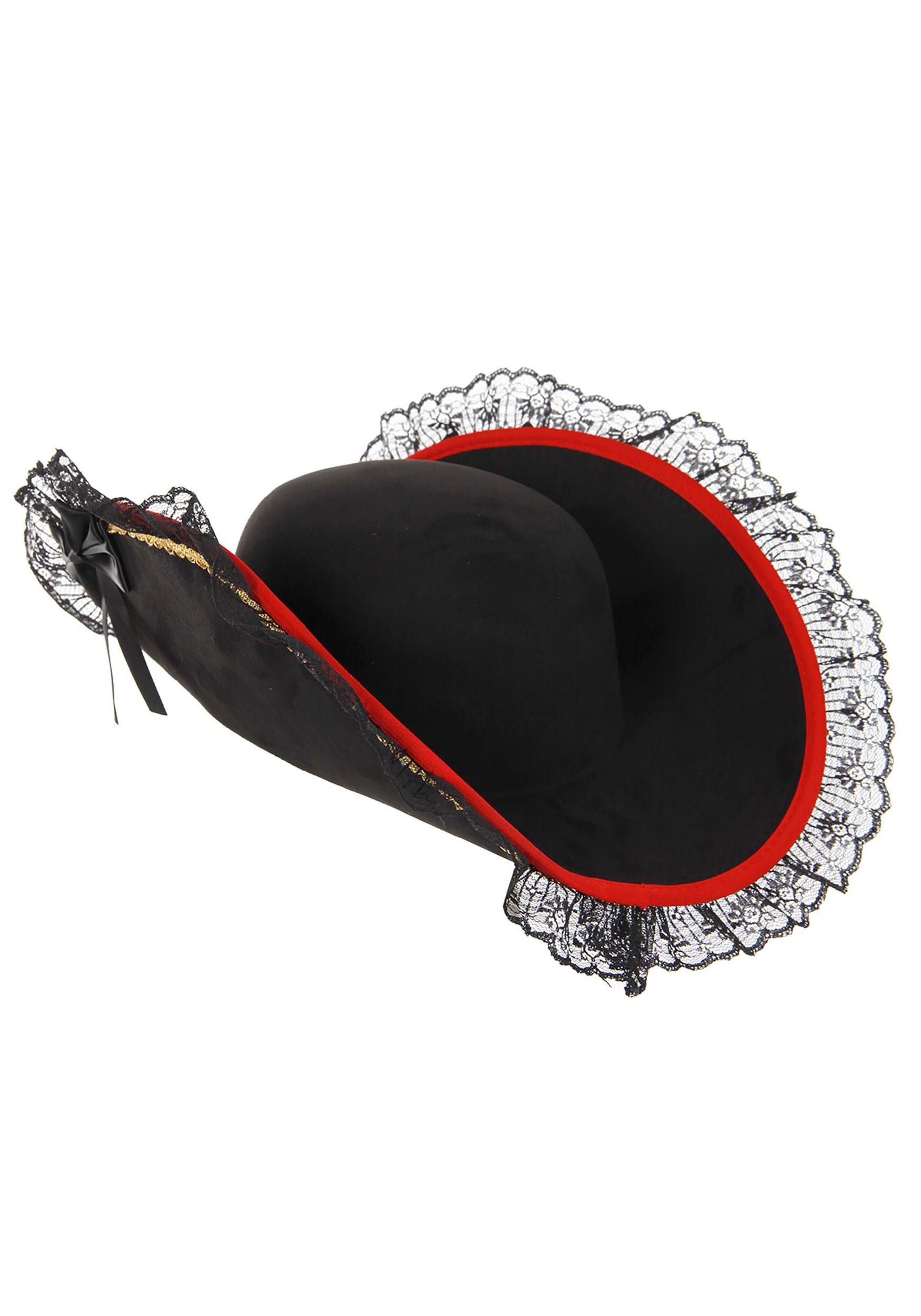 Lady Buccaneer Black Fancy Dress Costume Hat Accessory