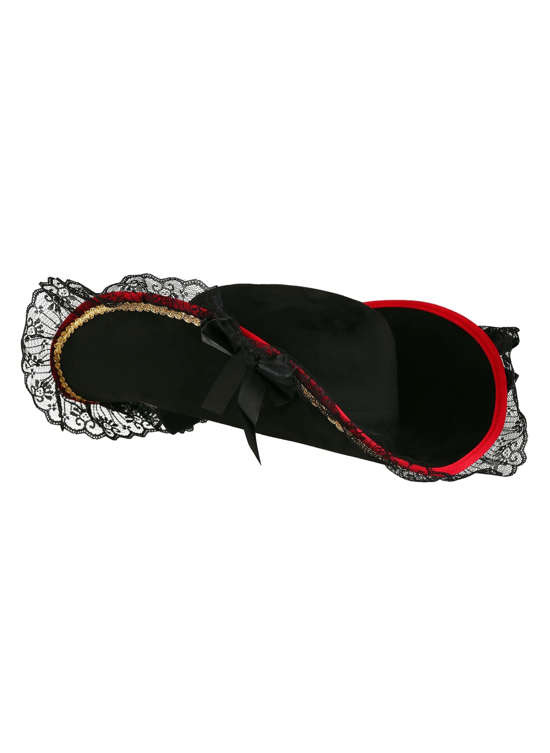 Lady Buccaneer Black Fancy Dress Costume Hat Accessory