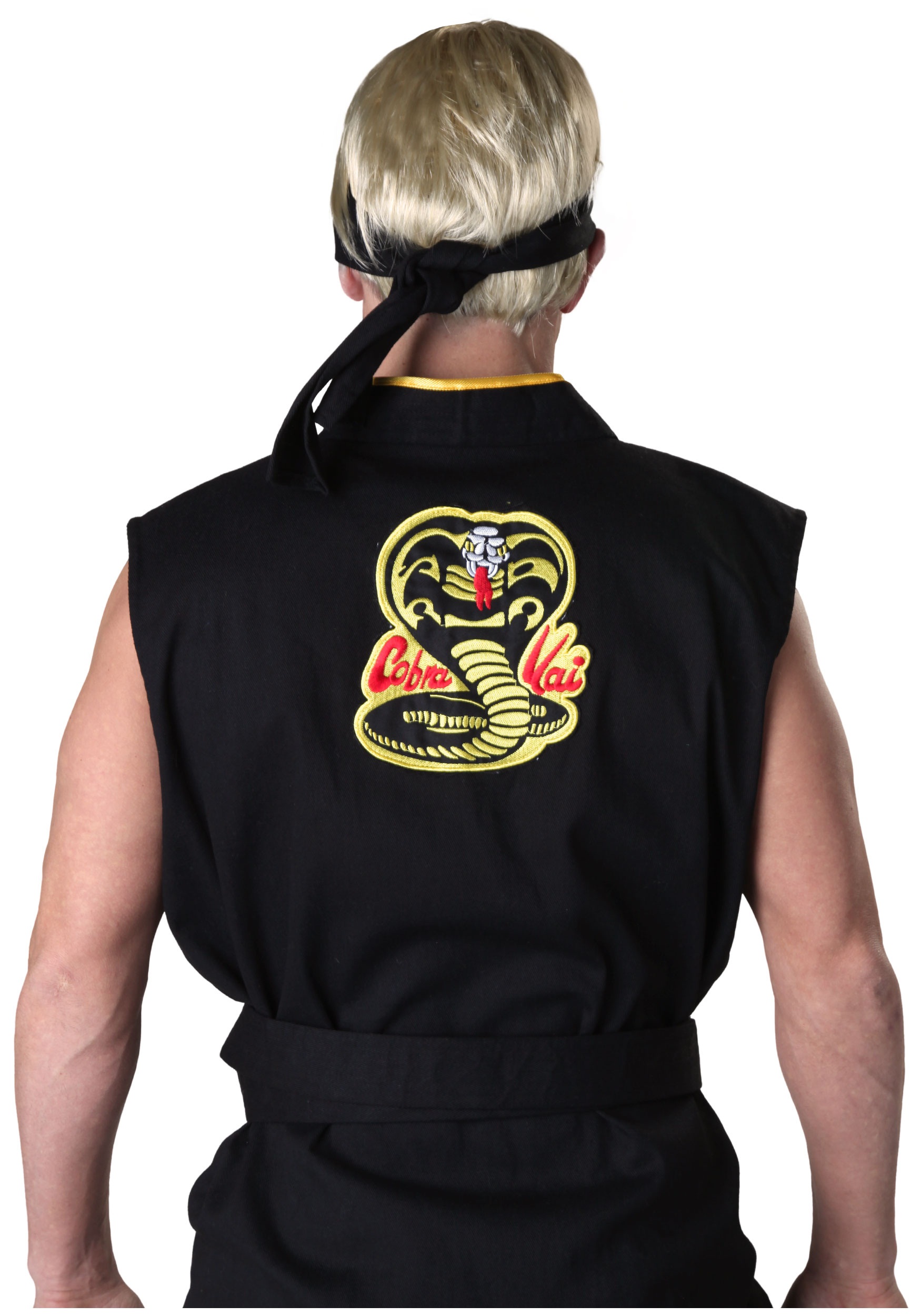 Authentic Karate Kid Cobra Kai Men's Fancy Dress Costume , 80s Movies Fancy Dress Costume