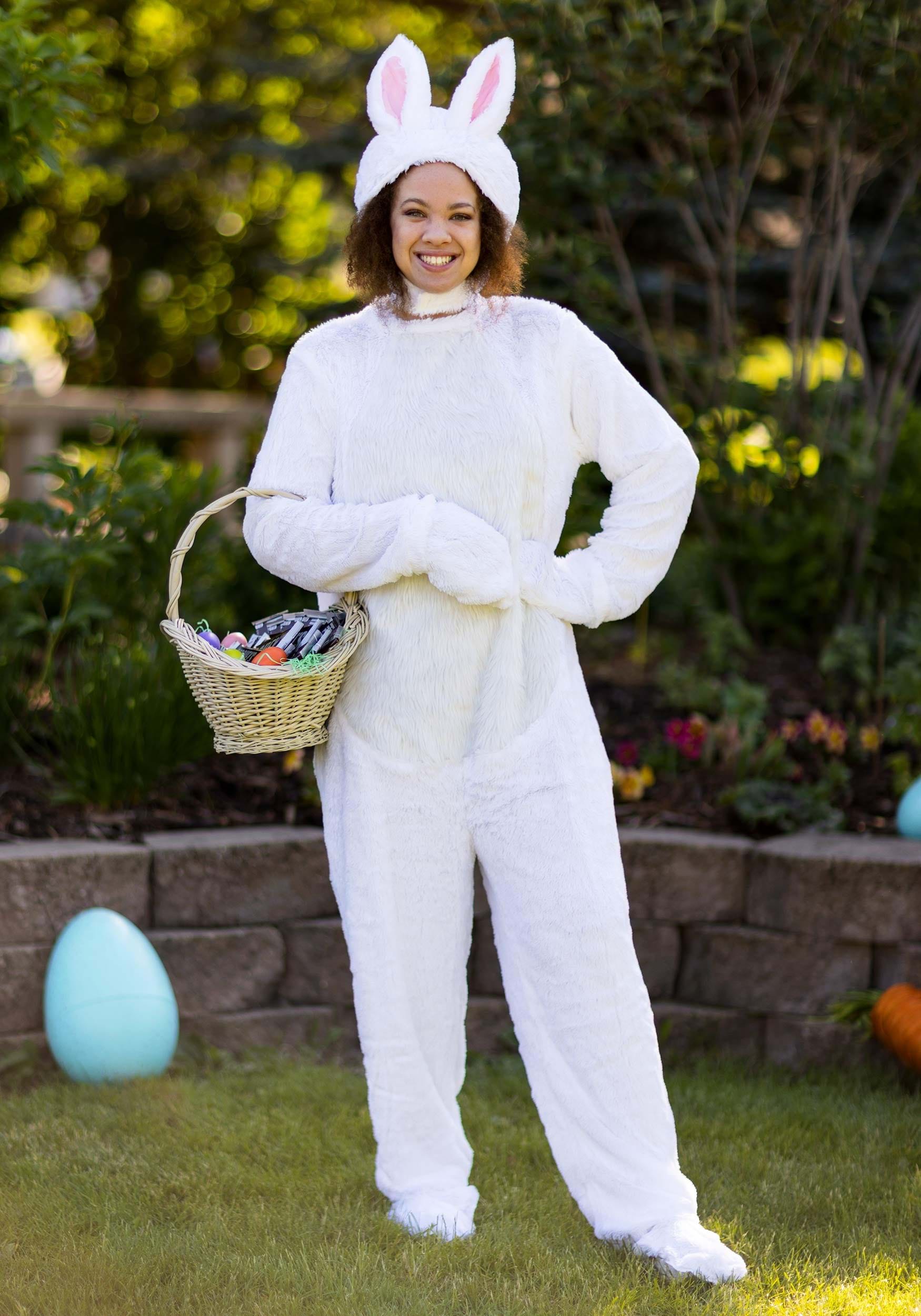 Adult White Bunny Fancy Dress Costume