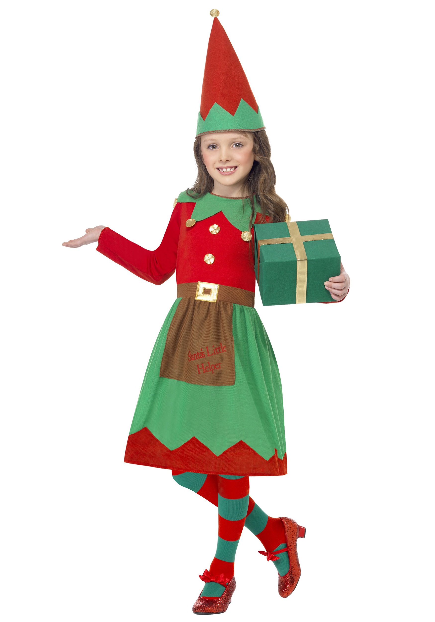 Girls Santa's Little Helper Fancy Dress Costume