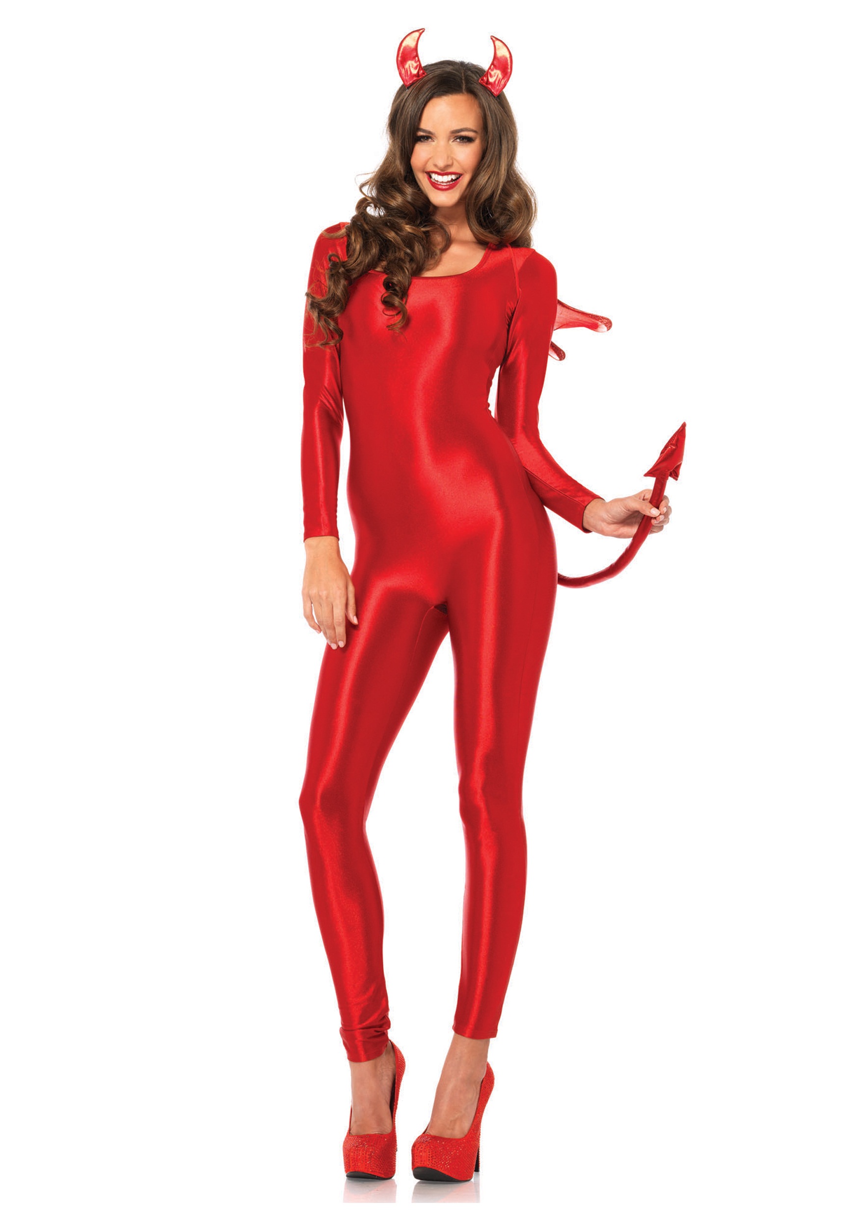 Red Spandex Catsuit Fancy Dress Costume