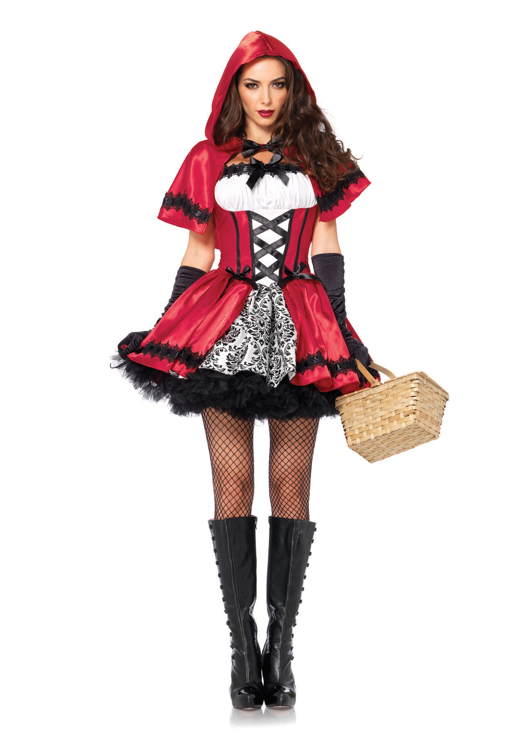 Gothic Red Riding Hood Adult Fancy Dress Costume