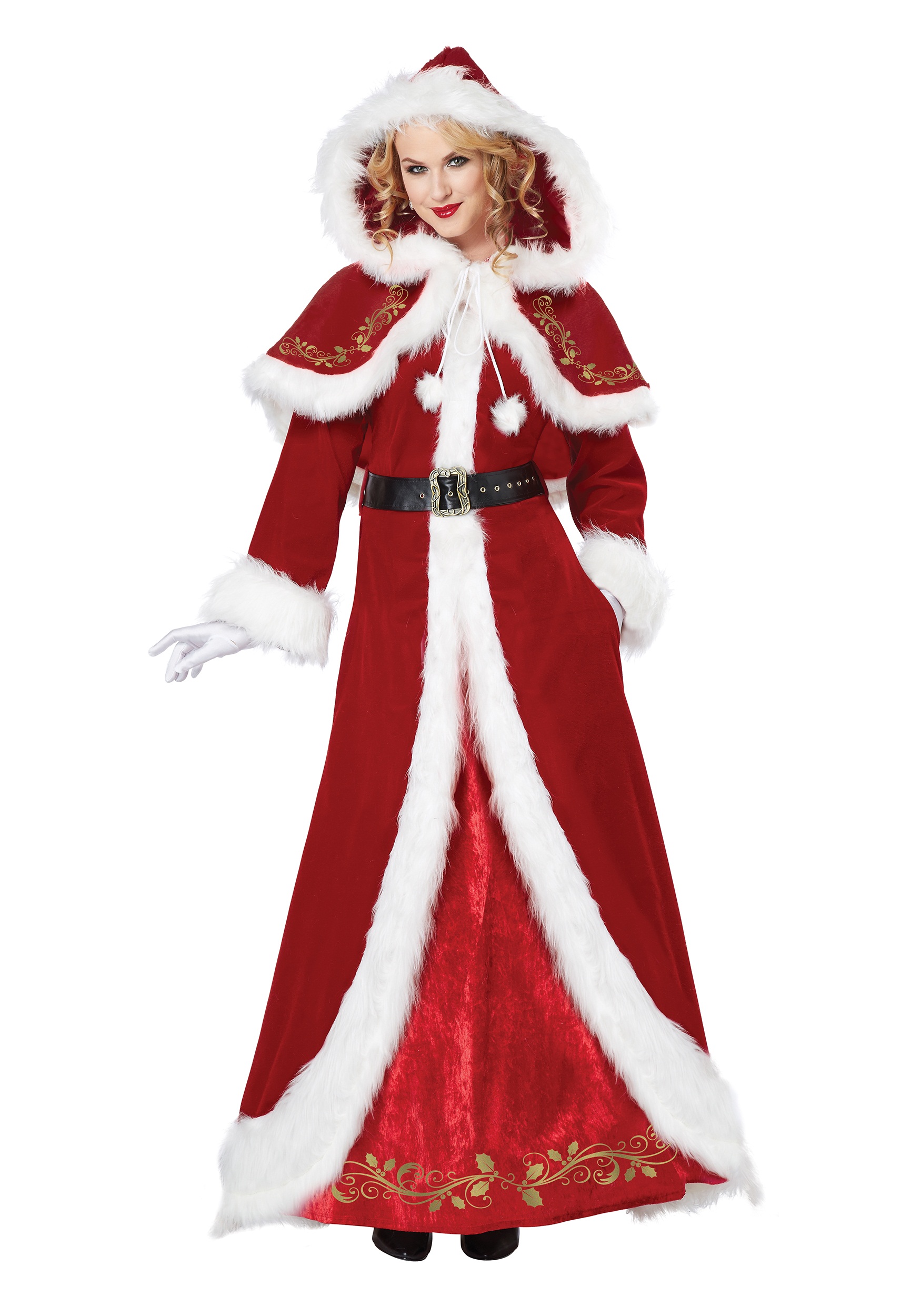 Deluxe Classic Mrs. Claus Fancy Dress Costume
