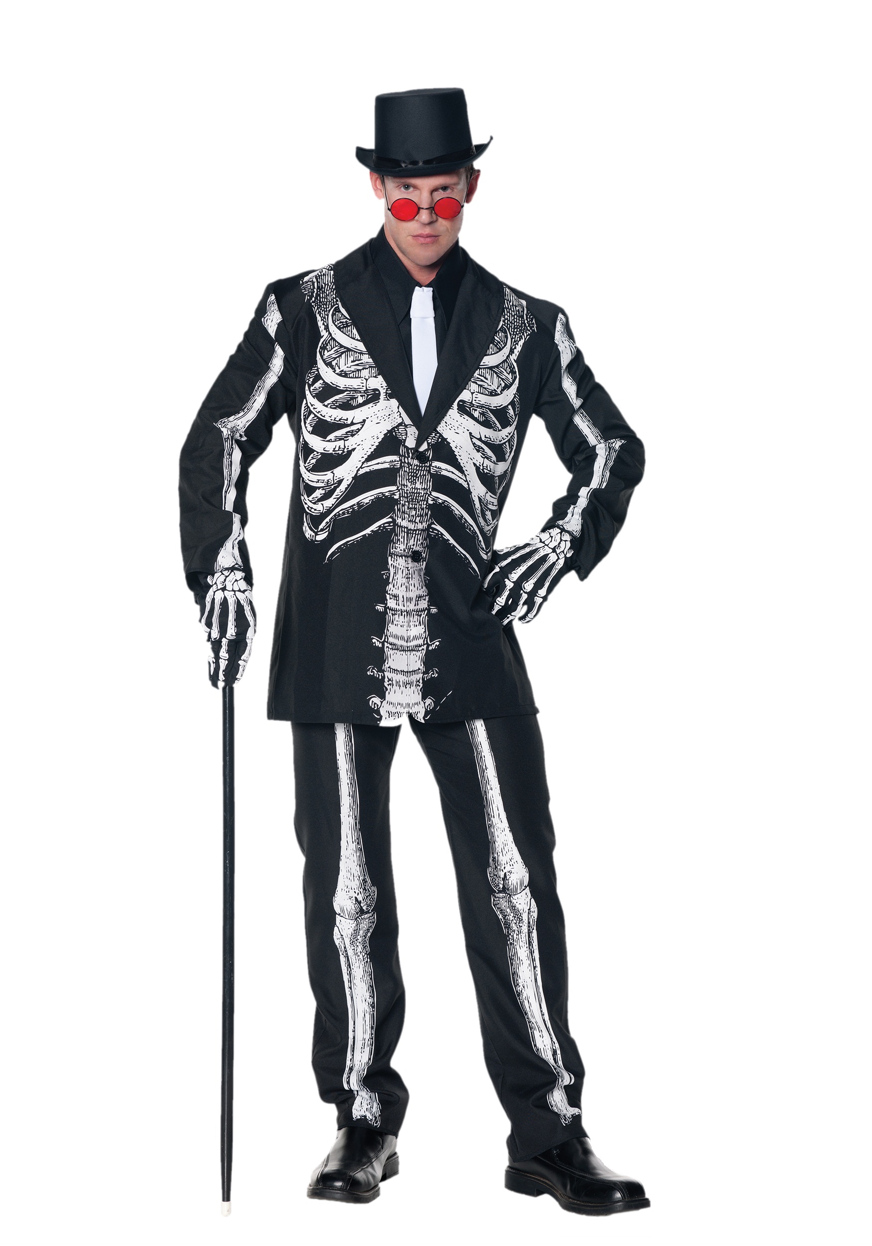 Bone Daddy Skeleton Suit Fancy Dress Costume