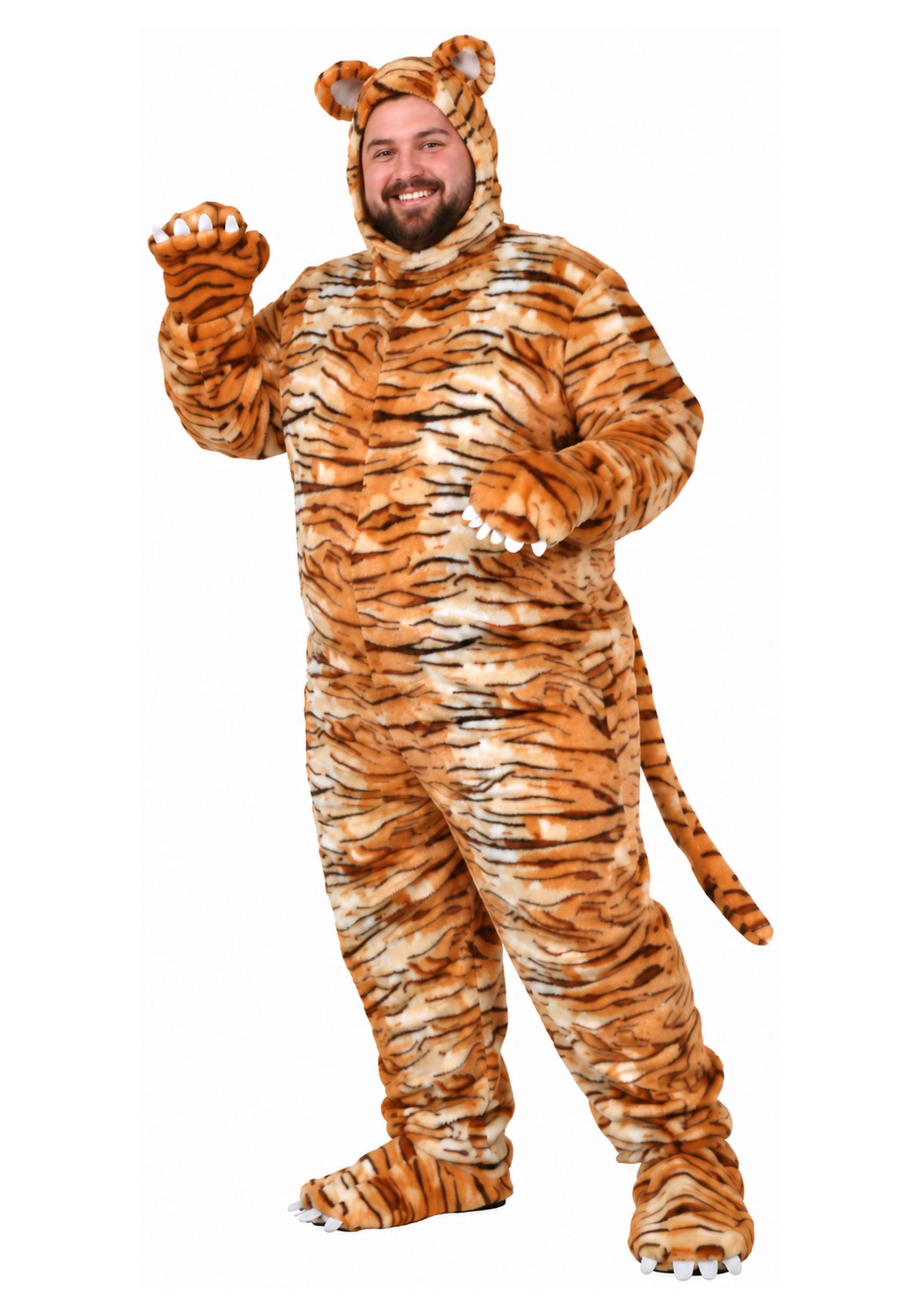 Plus Size Tiger Fancy Dress Costume for Adults