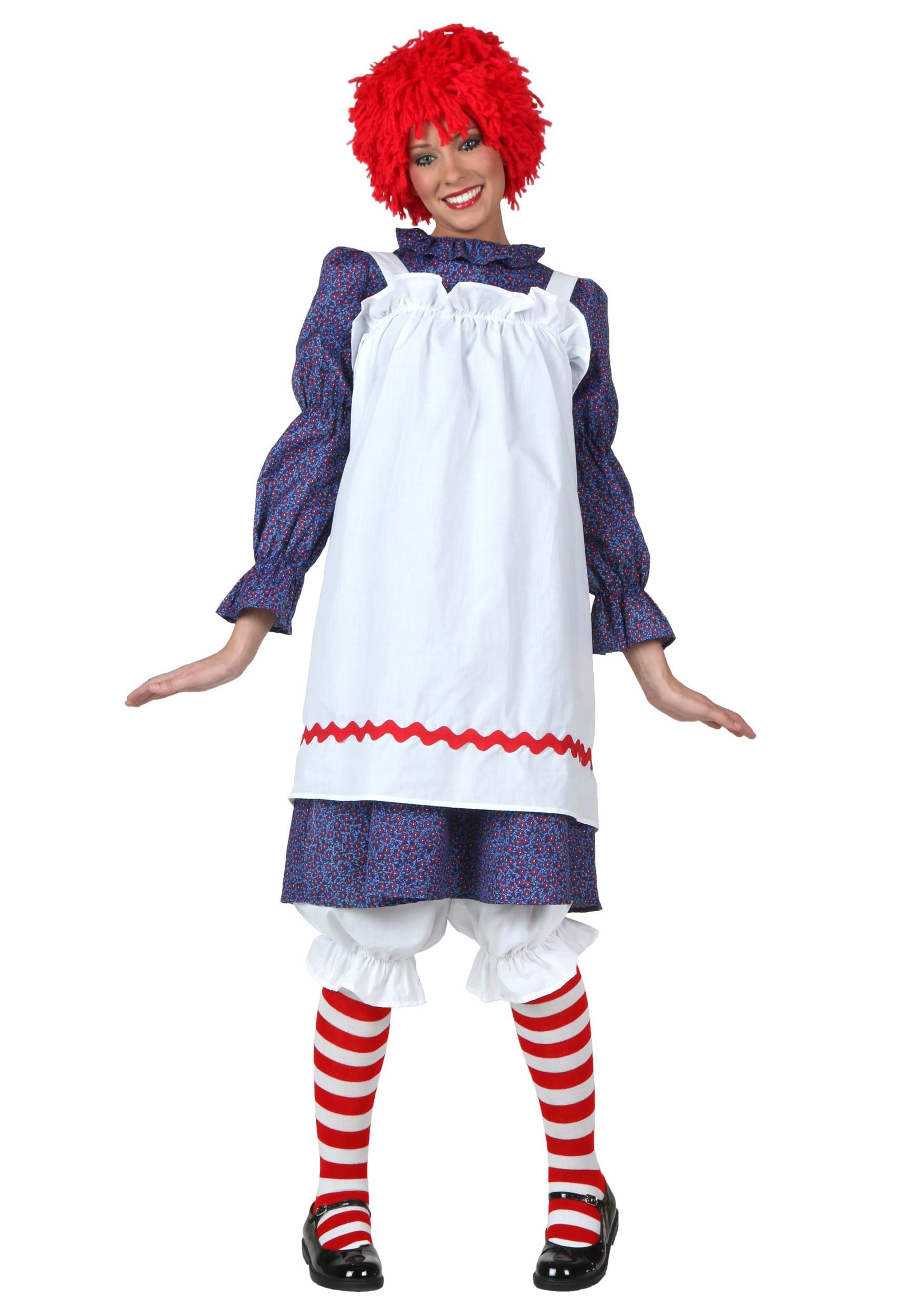 Photos - Fancy Dress Fancy FUN Costumes Adult Rag Doll  Dress Costume Blue/Red/White 