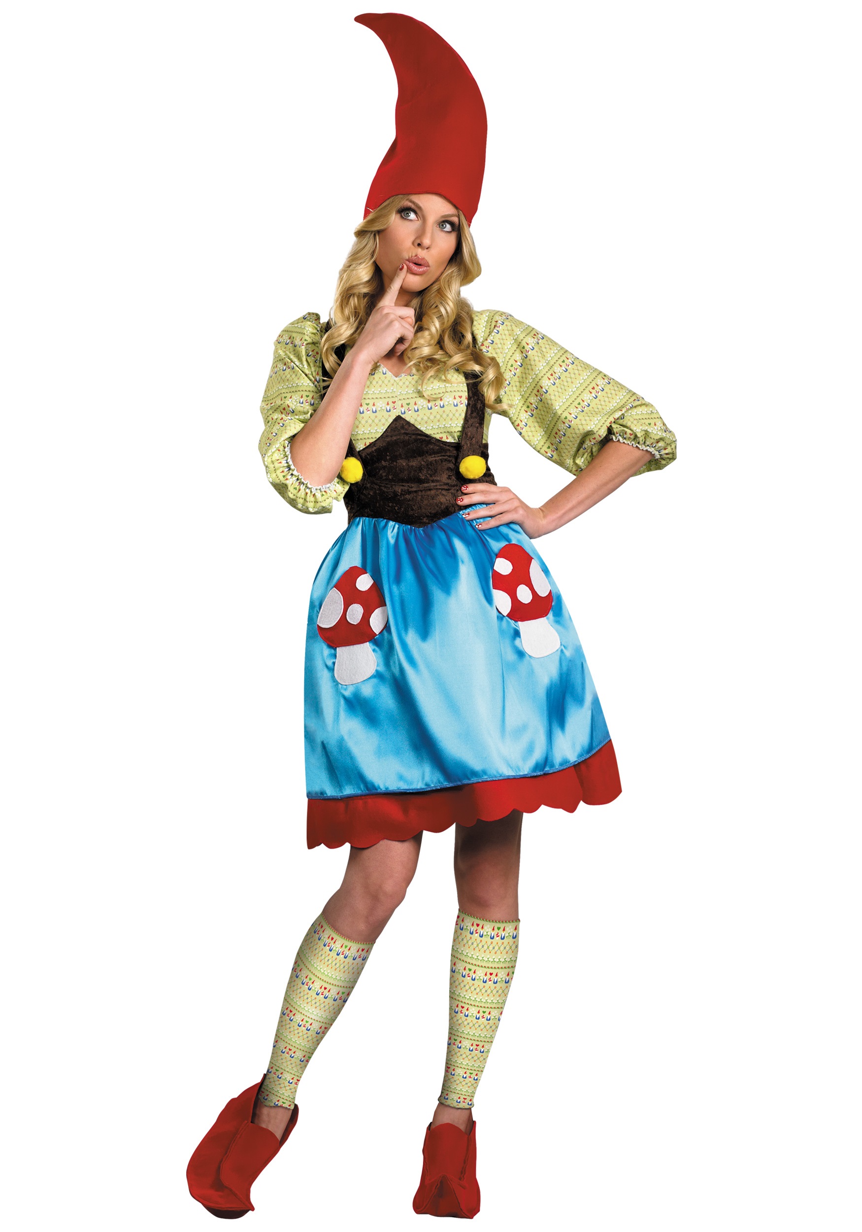 Photos - Fancy Dress Fancy Disguise Miss Gnome  Dress Costume Green/Red/Blue 