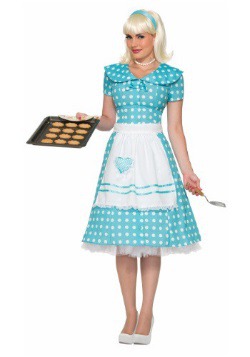 Womens Polka Dot Housewife Costume