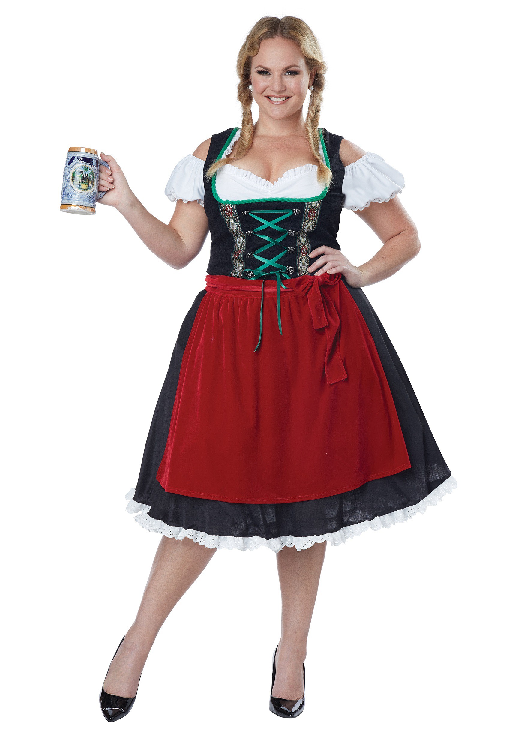 Women's Plus Size Oktoberfest Fraulein Costume 1X 2X 3X