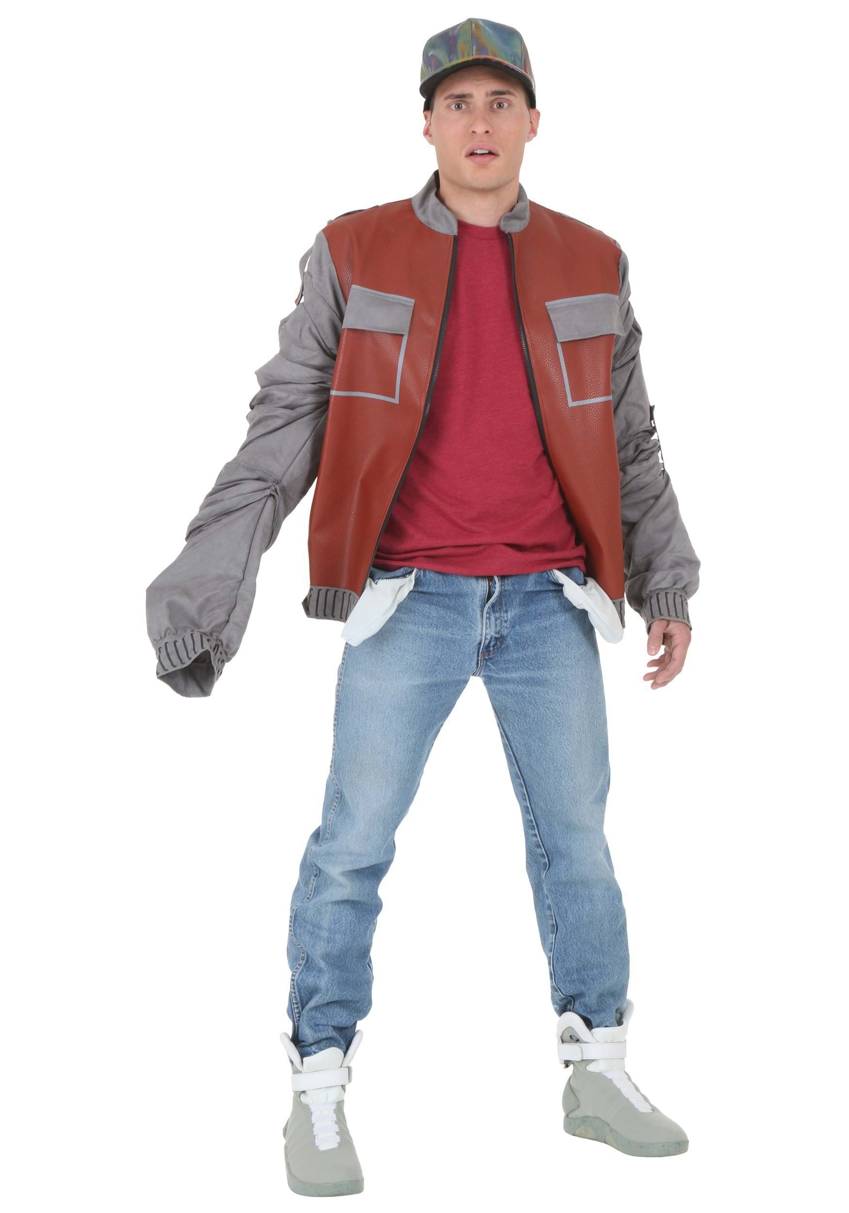 Plus Size Back to The Future II Marty McFly Jacket Fancy Dress Costume
