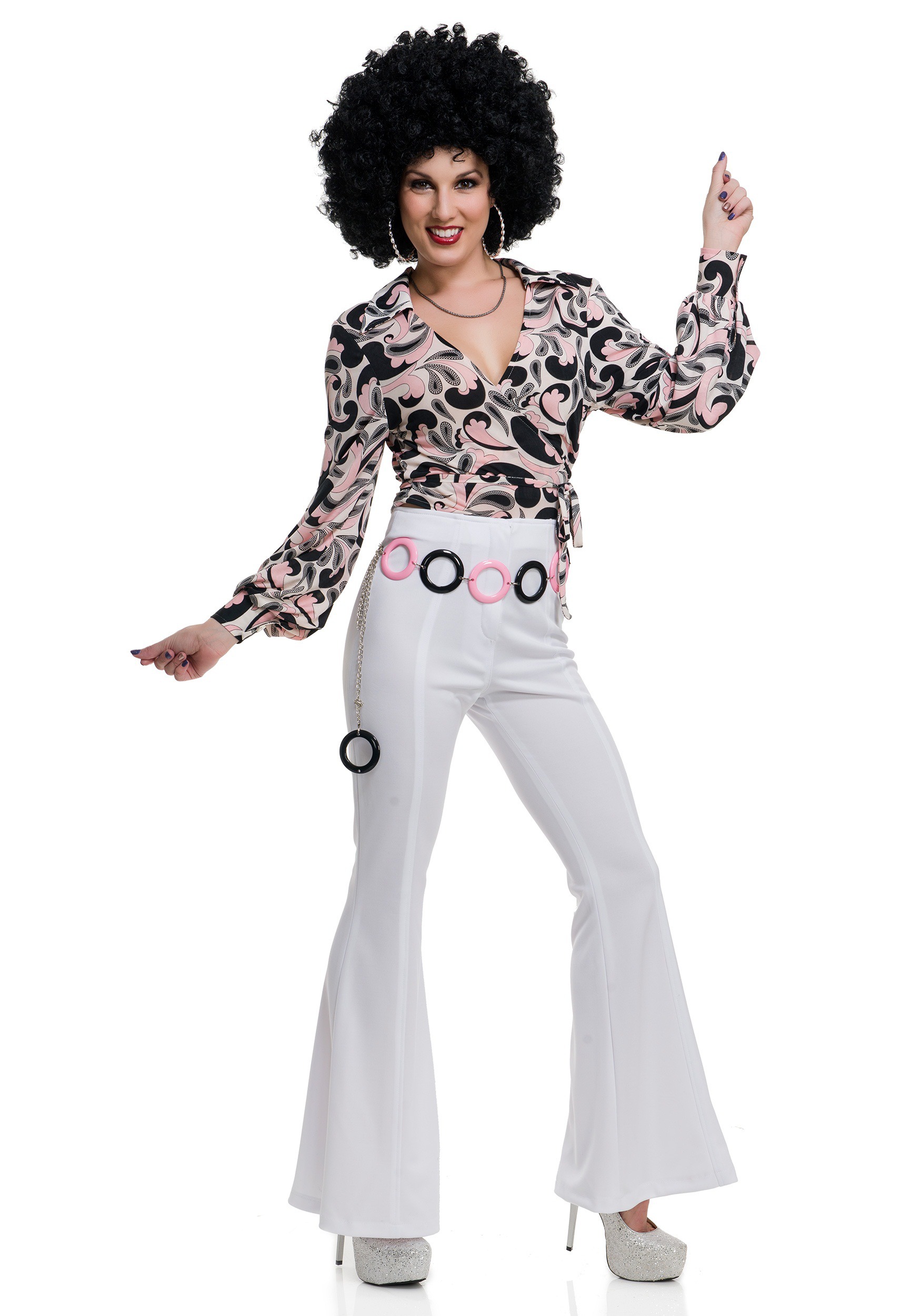 Photos - Fancy Dress Fancy Charades Women's Paisley Disco Hottie Shirt | Disco  Dress Costumes B 