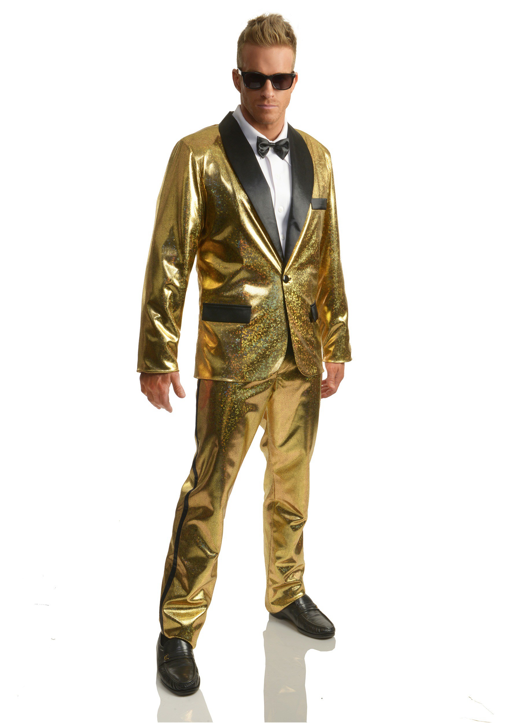 Men's Gold Disco Ball Tuxedo Costume 1960s Mens Suits