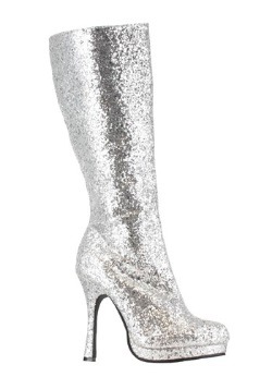 Silver Glitter Boots