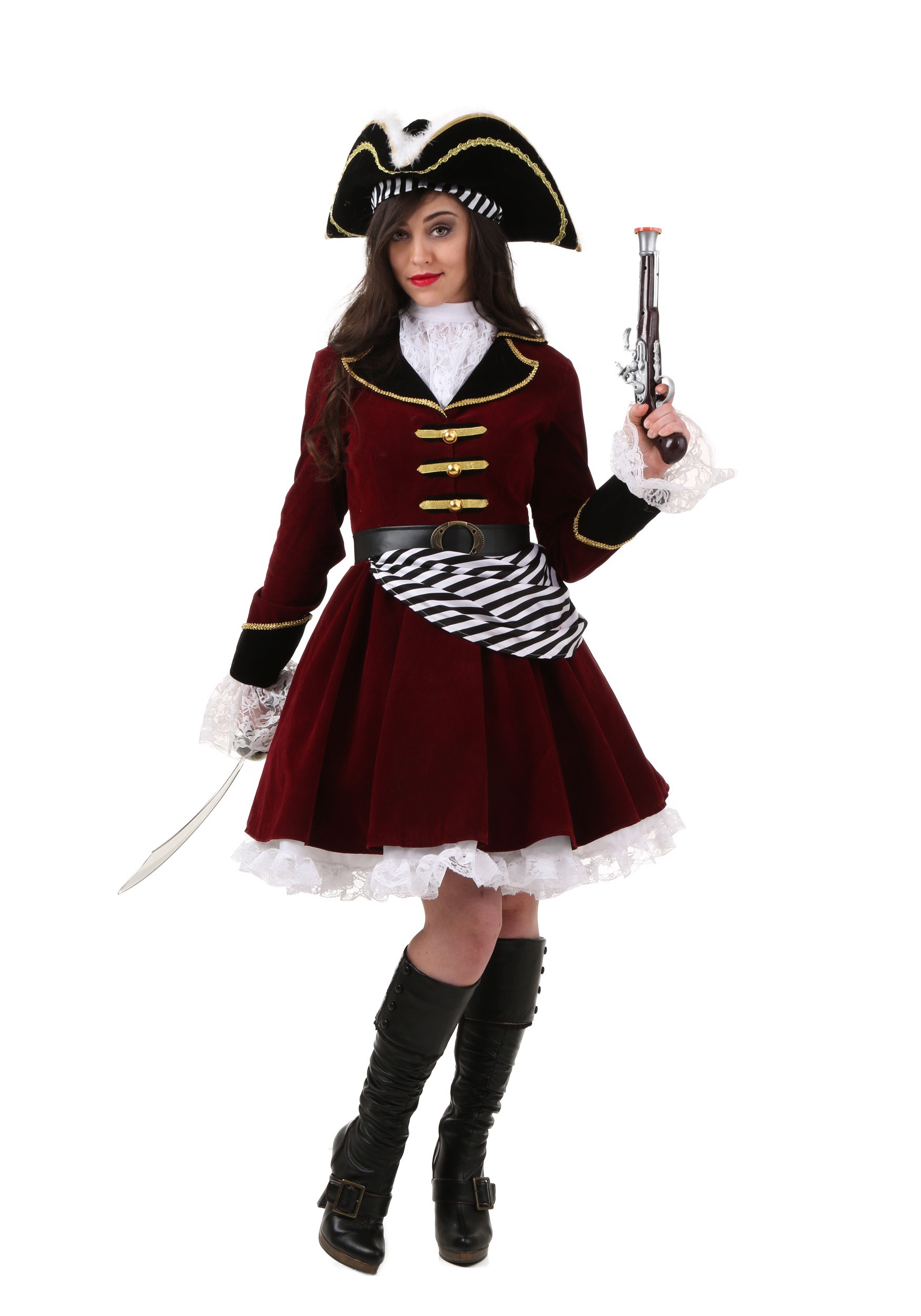 Plus Size Women S Captain Hook Costume With Hat