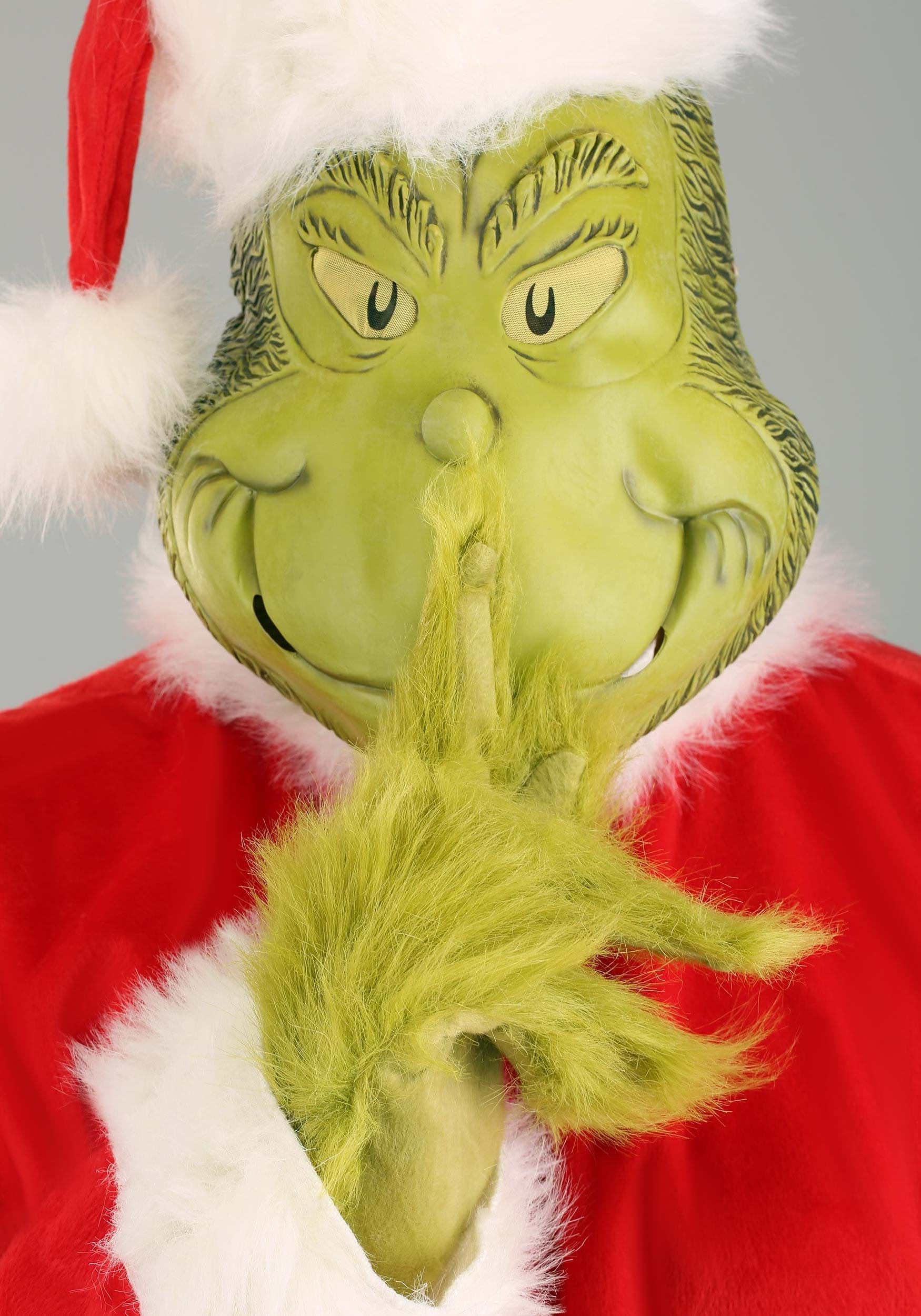 Deluxe Grinch Fancy Dress Costume | Christmas Fancy Dress Costumes | Adult | Mens | Green/Red | L/XL | Fun Costumes